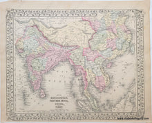 Load image into Gallery viewer, Antique-Hand-Colored-Map-Double-sided-map:-A-New-Map-of-Palestine-or-the-Holy-Land;-verso:-Map-of-Hindoostan-Farther-India-China-and-Tibet-Middle-East-&amp;-Palestine--1881-Mitchell-Maps-Of-Antiquity-1800s-19th-century
