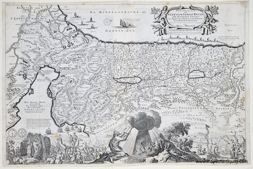 Middle East & Holy Land - Perigrinatie ofte Veertich-jarige Reyse der Kinderen Israels. (The Perigrinations) - Antique Map
