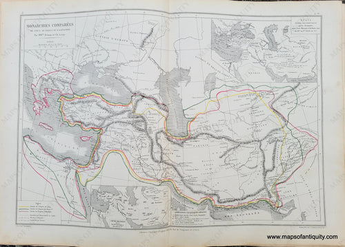 Genuine-Antique-Map-Ancient-Empires---Monarchies-Comparees-se-Cyrus,-de-Darius,-et-d'Alexandre-1875-Drioux-&-Leroy-MID211-Maps-Of-Antiquity