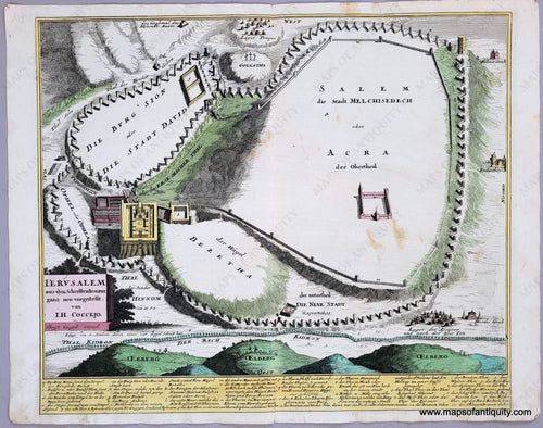 Genuine-Antique-Map-Jerusalem---Ierusalem-aus-den-Schrifften-Iosephi-Ganz-Neu-Vorgestellt-von-I-H-Coccejo-1720-Weigel-Maps-Of-Antiquity