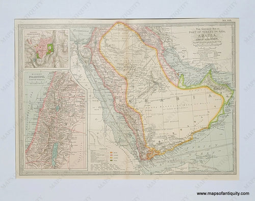 Genuine-Antique-Map-Part-of-Turkey-in-Asia-Arabia-Oman-and-Aden-1897-The-Century-Co--Maps-Of-Antiquity