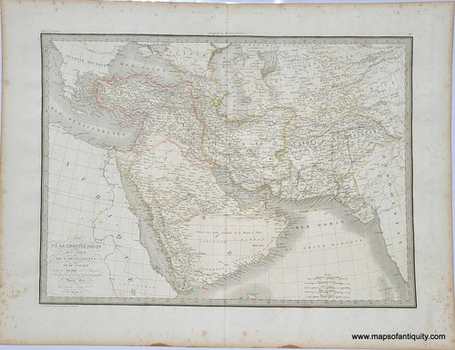 Genuine antique map of the Middle East titled 