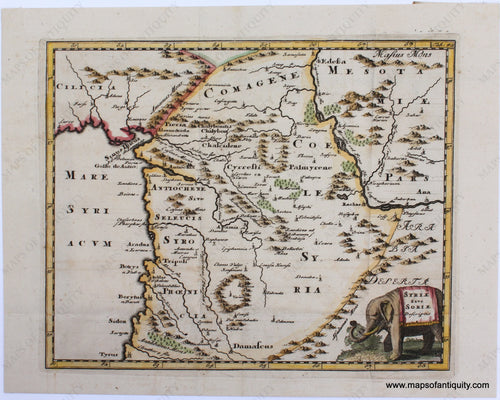 Genuine-Antique-Map-Syria-Syriae-Sive-Soriae-Descriptio-1697-Cluver-Maps-Of-Antiquity