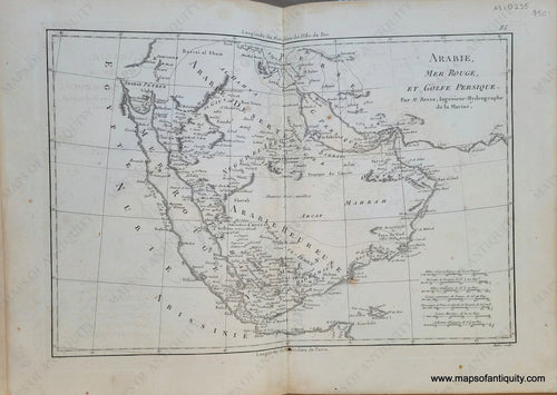 Genuine-Antique-Map-Middle-East---Arabie-Mer-Rouge-et-Golfe-Persique-1788-Bonne-Desmarest-Maps-Of-Antiquity