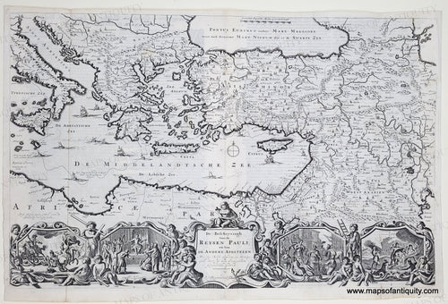 Antique-Uncolored-Map-Greece-and-Turkey-Travels-of-st-paul-De-Beschryvingh-van-de-Reysen-Pauli-en-Van-Andere-Apostelen-Turkey-&-The-Mediterranean--1682-Stoopendaal-Maps-Of-Antiquity
