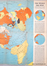 Load image into Gallery viewer, 1942 - One World One War (WWII) - Antique Map
