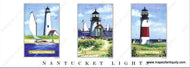 Modern-Print-Lighthouses-of-Nantucket-Reproductions--1996-Gaines-Maps-Of-Antiquity-1800s-19th-century