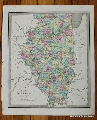 Antique-Hand-Colored-Map-Illinois-United-States-Midwest-1848-Jeremiah-Greenleaf-Maps-Of-Antiquity