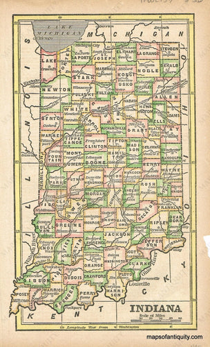 Antique-Hand-Colored-Map-Indiana-United-States--1856-Savage-Maps-Of-Antiquity