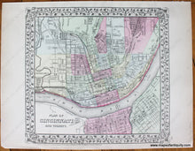 Load image into Gallery viewer, 1884 - County And Township Map Of The State Illinois Verso Plan Cincinnati Vicinity Antique Genuine
