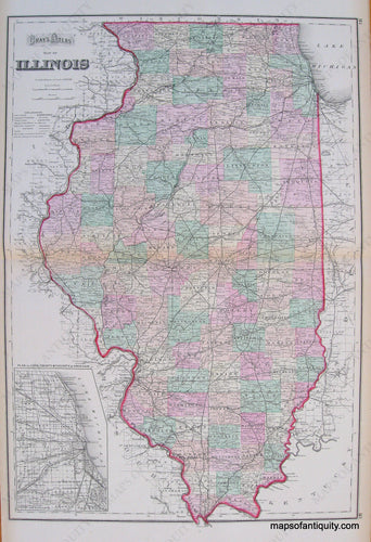 Antique-Hand-Colored-Map-Illinois-Missouri-Indiana-Midwest-Illinois-1874-Gray-Maps-Of-Antiquity