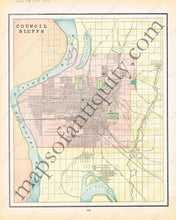 Load image into Gallery viewer, 1894 - Iowa Verso: Council Bluffs Antique Map Genuine Printed-Color
