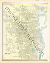 Load image into Gallery viewer, Antique-Printed-Color-Map-Omaha-verso:-Kansas-United-States-Midwest-1894-Cram-Maps-Of-Antiquity
