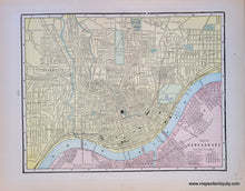 Load image into Gallery viewer, Antique-Printed-Color-Map-Map-of-Cincinnati-verso:-Map-of-Columbus-****-North-America-Midwest-1900-Cram-Maps-Of-Antiquity
