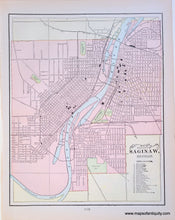 Load image into Gallery viewer, Antique-Printed-Color-Map-Indianapolis-verso:-Map-of-The-City-of-Saginaw-Michigan-North-America-Midwest-1900-Cram-Maps-Of-Antiquity
