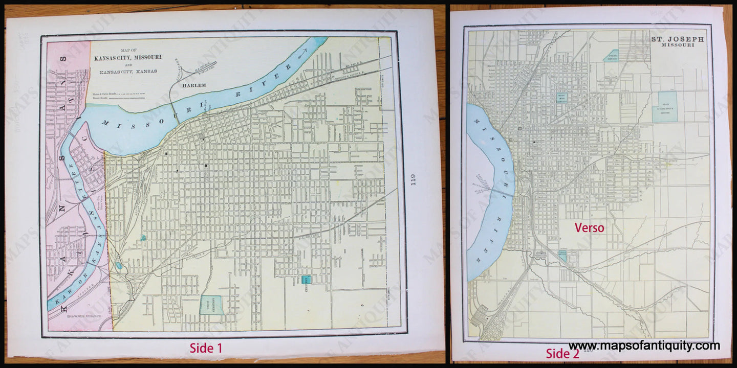 Antique-Map-United-Sates-US-Missouri-Kansas-City-St.-Joseph-Cram-1898