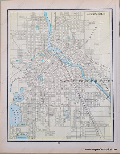 Antique-Printed-Color-Map-Minneapolis-verso:-Official-Map-of-The-City-of-Duluth.-North-America-Midwest-1900-Cram-Maps-Of-Antiquity