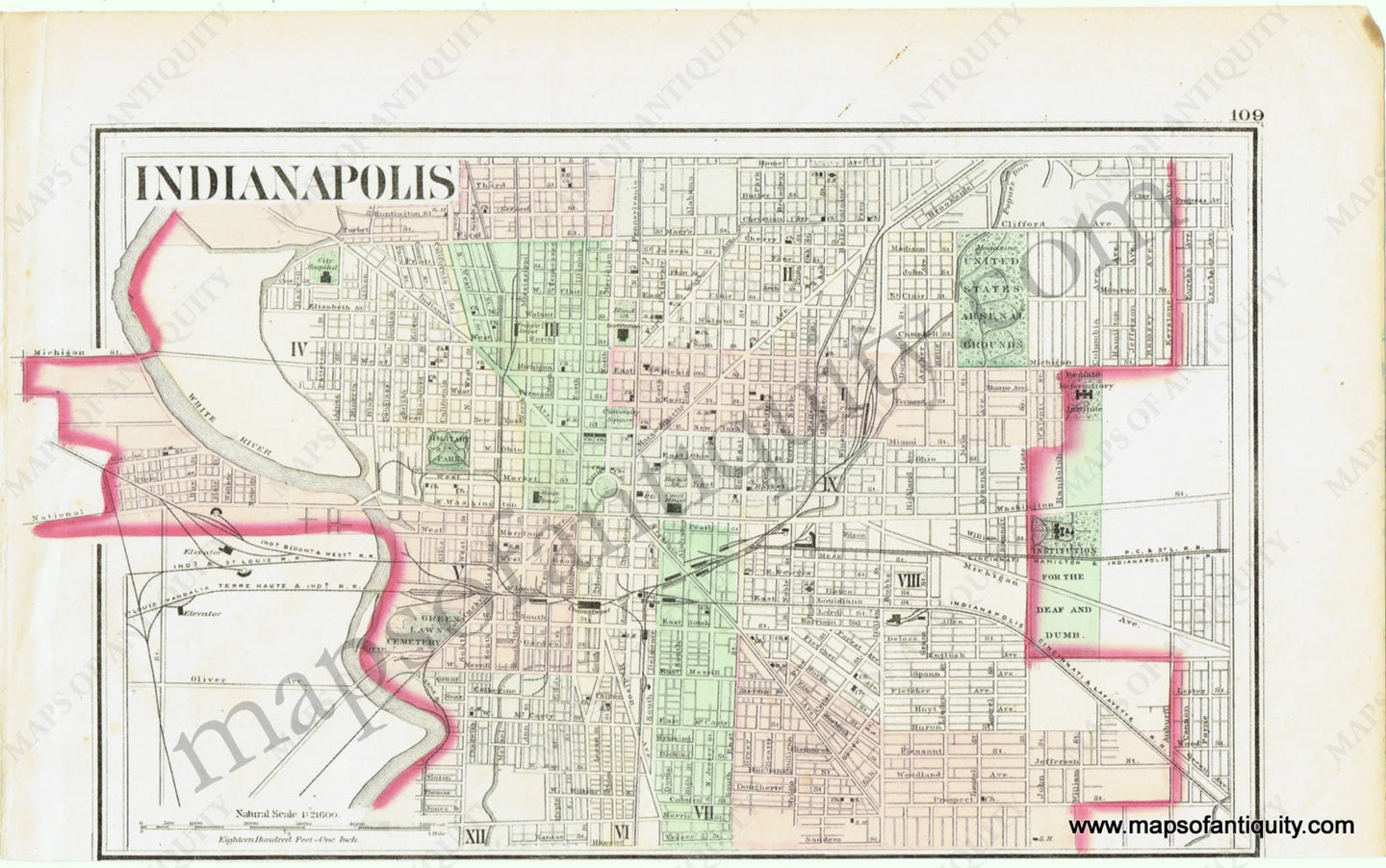 Antique-Hand-Colore-Map-Indianapolis-United-States-Other-U.S.-Cities-Indiana-1871-Gray-Maps-Of-Antiquity