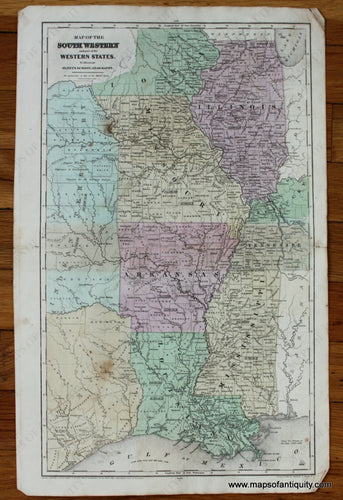 Antique-Hand-Colored-Map-Map-of-the-South-Western-and-part-of-the-Western-States-United-States-Midwest-1844-Robinson-Maps-Of-Antiquity