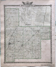 Load image into Gallery viewer, 1876 - Christian County; Verso: Montgomery County Illinois Antique Map Genuine Printed-Color
