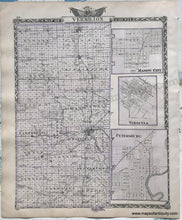 Load image into Gallery viewer, 1876 - Champaign County; Verso: Vermilion County Illinois Antique Map Genuine Printed-Color
