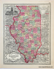 Load image into Gallery viewer, MWE478-Antique-Map-Tunisons-Illinois-verso-Tunisons-Iowa-United-States-Illinois-1888-Tunison-Maps-Of-Antiquity-1800s-19th-century
