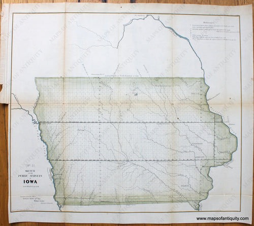 Antique-Survey-Map-with-contemporary-color-(H)-Map-of-Louisiana-******-United-States-South-1854-State-Land-Surveys-Maps-Of-Antiquity