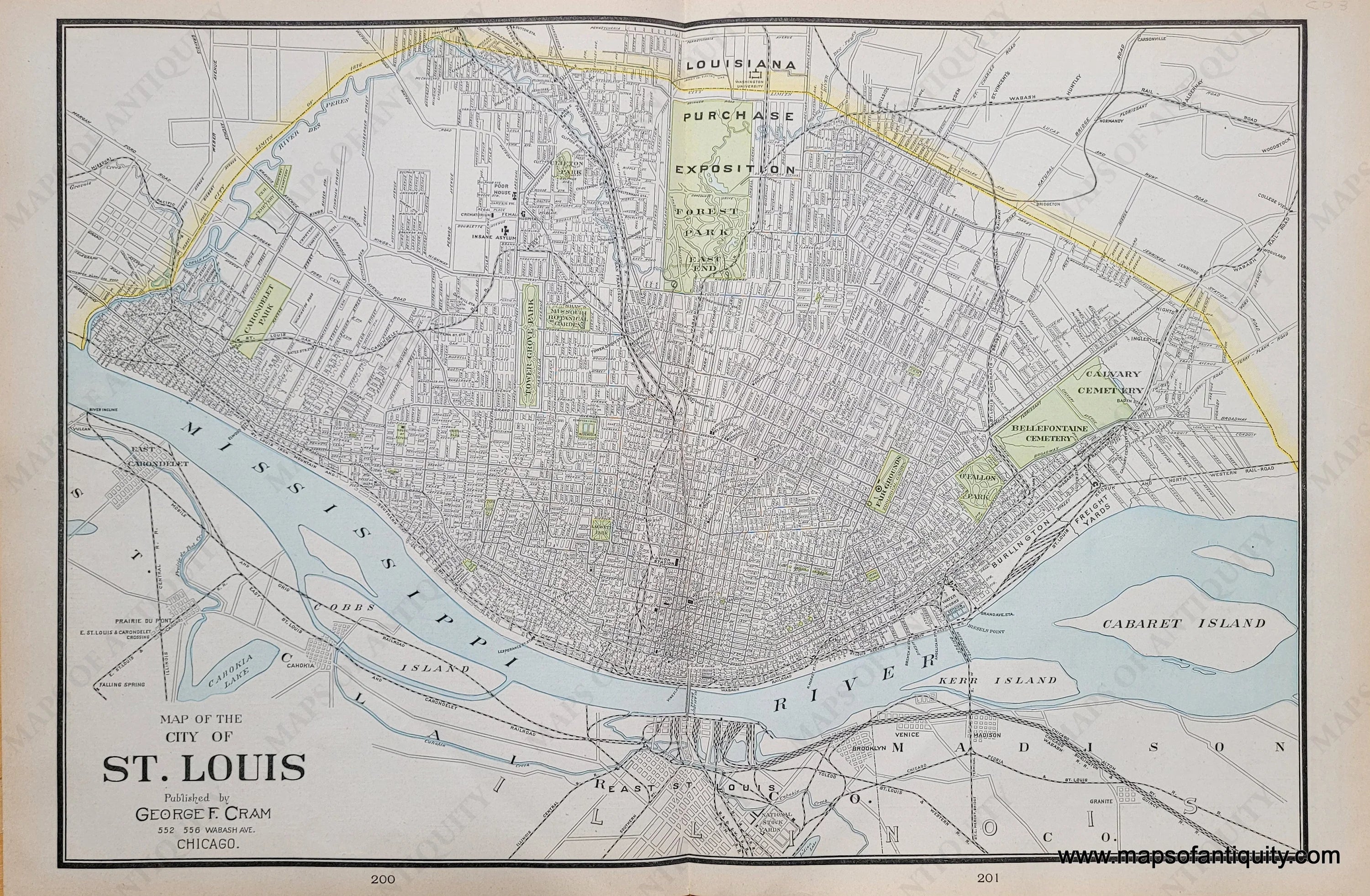 1903 - Map of the City of St. Louis - Antique Map – Maps of Antiquity