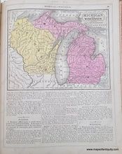 Load image into Gallery viewer, Genuine-Antique-Hand-Colored-Map-Double-sided-page-Michigan-and-Wisconsin-verso-Illinois-Missouri-and-Iowa-1850-Mitchell-Thomas-Cowperthwait-Co--Maps-Of-Antiquity
