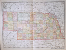 Load image into Gallery viewer, Genuine-Antique-Map-Double-sided-map-Nebraska-Omaha-on-verso-Nebraska--1898-Rand-McNally-Maps-Of-Antiquity-1800s-19th-century
