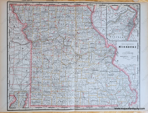 Genuine-Antique-Map-Railroad-and-Township-Map-of-Missouri-Missouri-1887-Grant-Maps-Of-Antiquity-1800s-19th-century