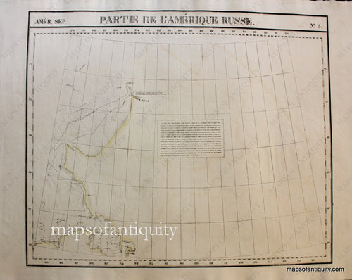 Antique-Hand-Colored-Map-Amer.-Sep.-No.-5-Partie-de-l'Amerique-Russe-(Alaska)-North-America--1827-Vandermaelen-Maps-Of-Antiquity