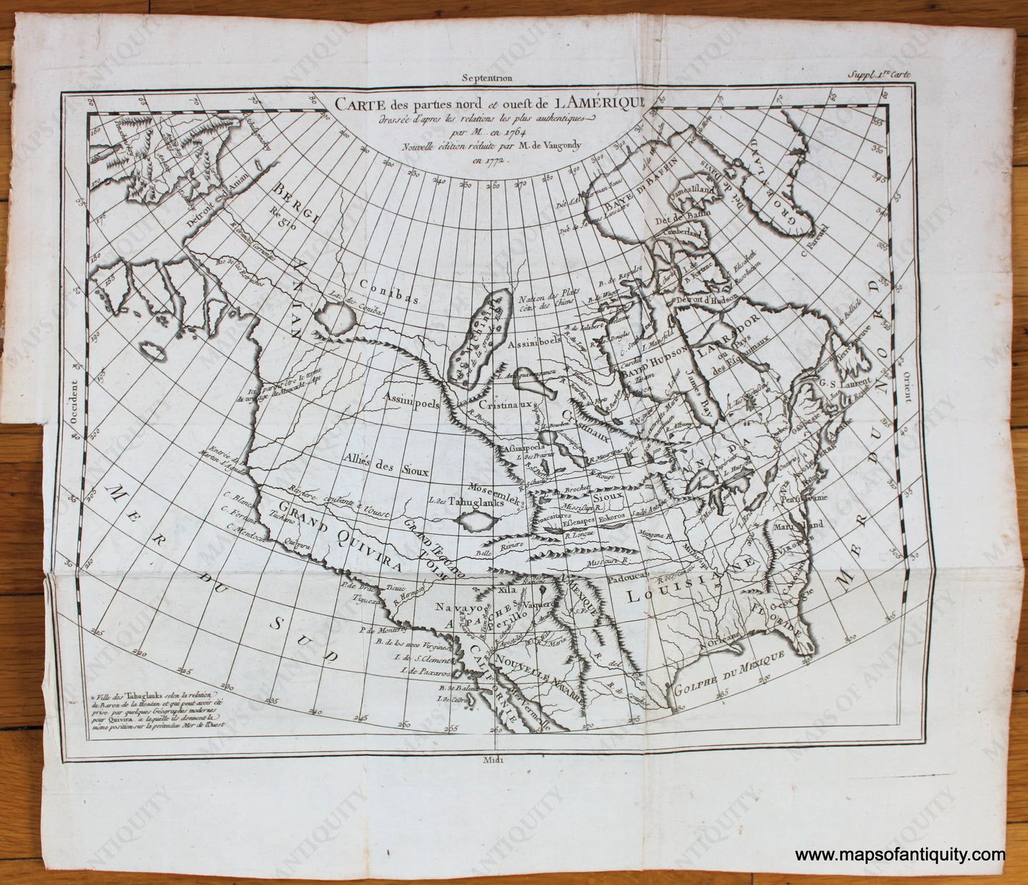 Antique-Map-United-States-North-America-Carte-des-parties-nord-et-ouest-de-l'Amerique-Vaugondy-1772-1770s-1700s-18th-century-Maps-of-Antiquity