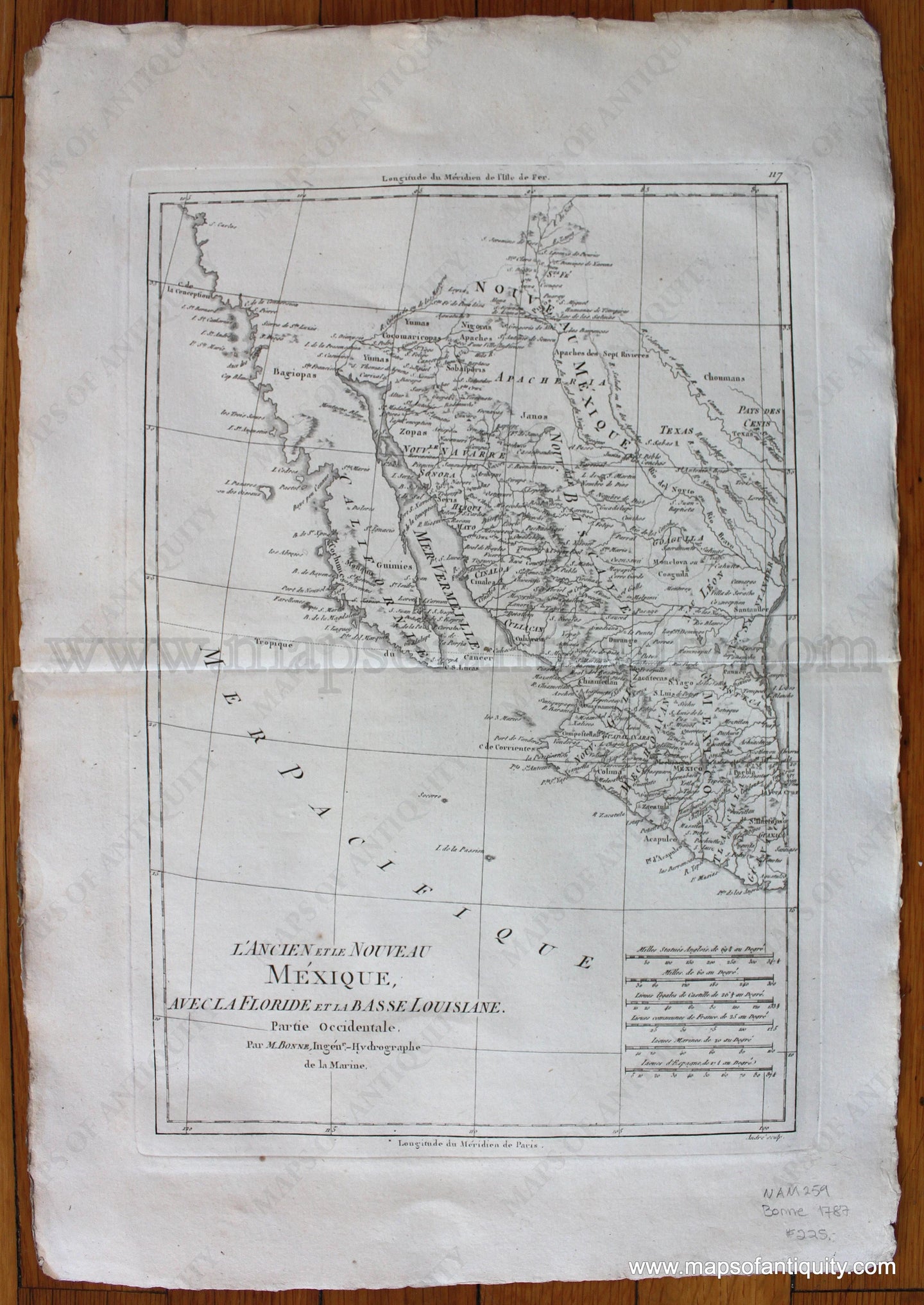 Antique-Black-and-White-Map-Canada-1787-Bonne-Mexico-1700s-18th-century-Maps-of-Antiquity