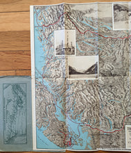 Load image into Gallery viewer, 1927 - Triangle Tour of British Columbia including Jasper National Park, Mount Robson Park, Canadian Rockies and the Scenic Seas of the North Pacific Coast / Map of Alaska and the Yukon - Antique Map
