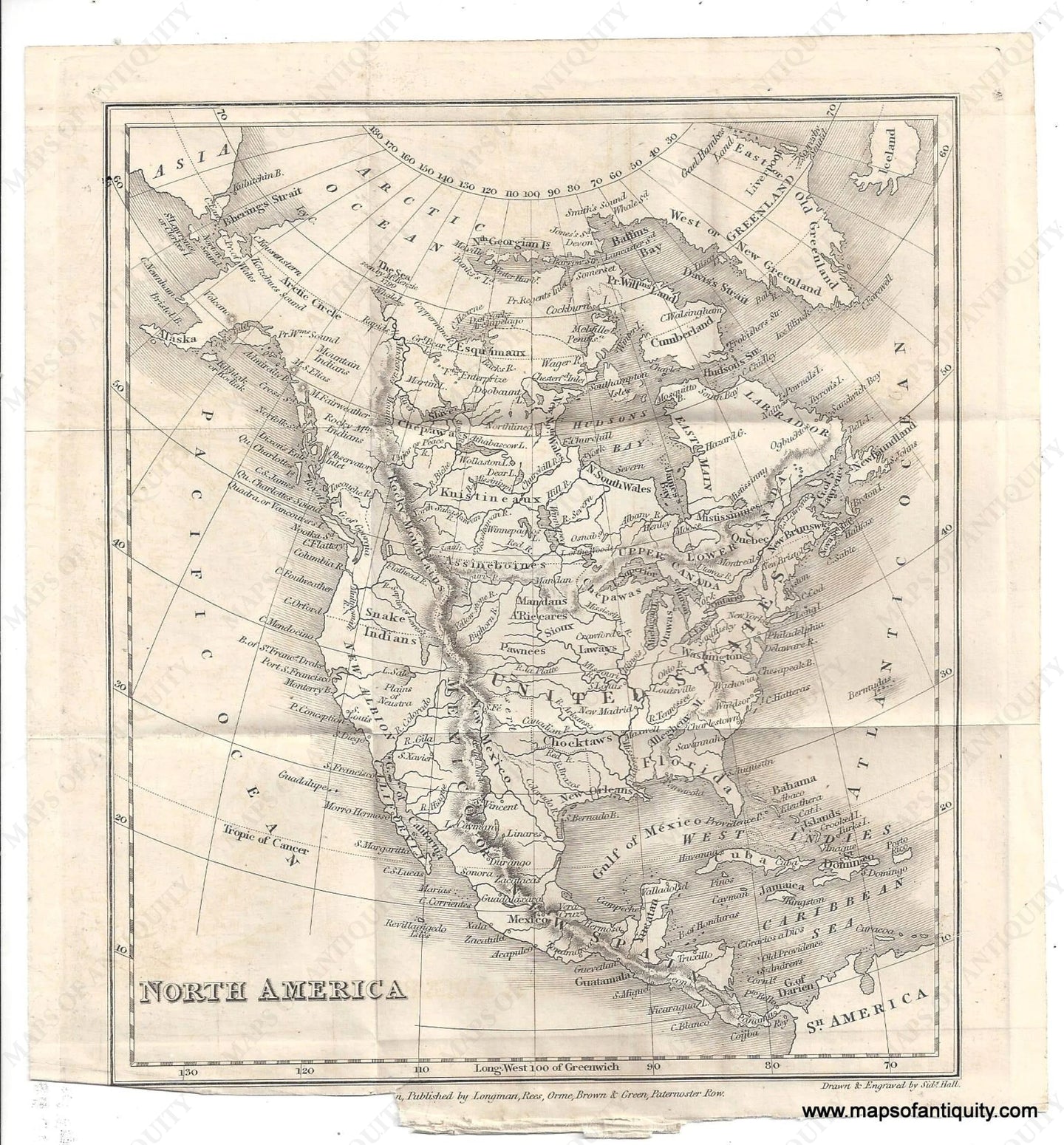 Genuine-Antique-Map-North-America-1829-Goldsmith-Maps-Of-Antiquity