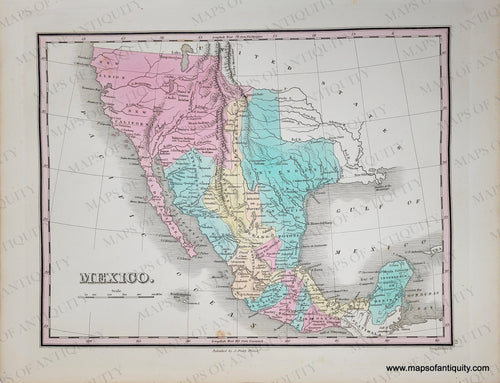 Antique-Hand-Colored-Map-Mexico.-North-America-Mexico-California-Texas-1829-Anthony-Finley-Maps-Of-Antiquity