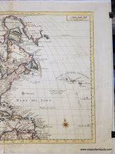 Load image into Gallery viewer, 1750 circa - Early North America - Carta Geografica delle America Settentrionale - Genuine Antique Map
