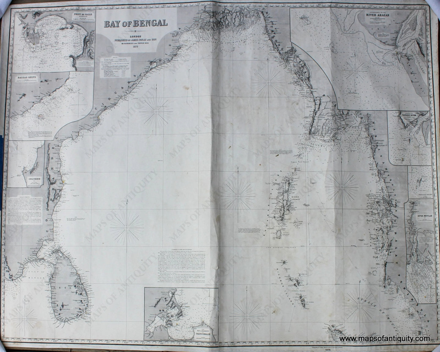 Antique-Blue-Back-Antique-Nautical-Chart-Bay-of-Bengal-Imray-Chart-Asia-India-1873-James-Imray-&-Sons-London-Maps-Of-Antiquity