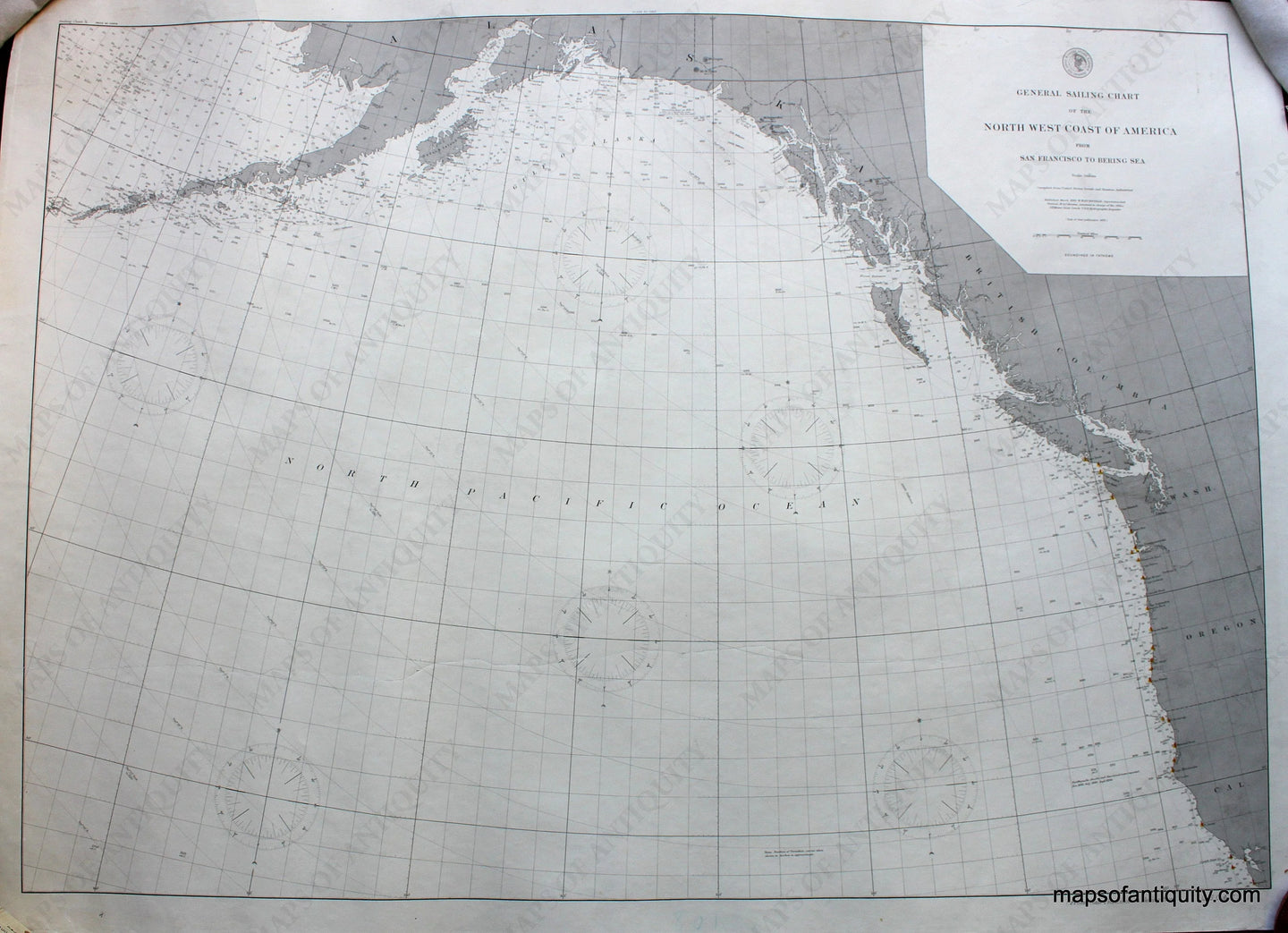 Antique-Nautical-Chart-North-West-Coast-of-America-Nautical--1895-US-Coast-and-Geodetic-Survey-Maps-Of-Antiquity