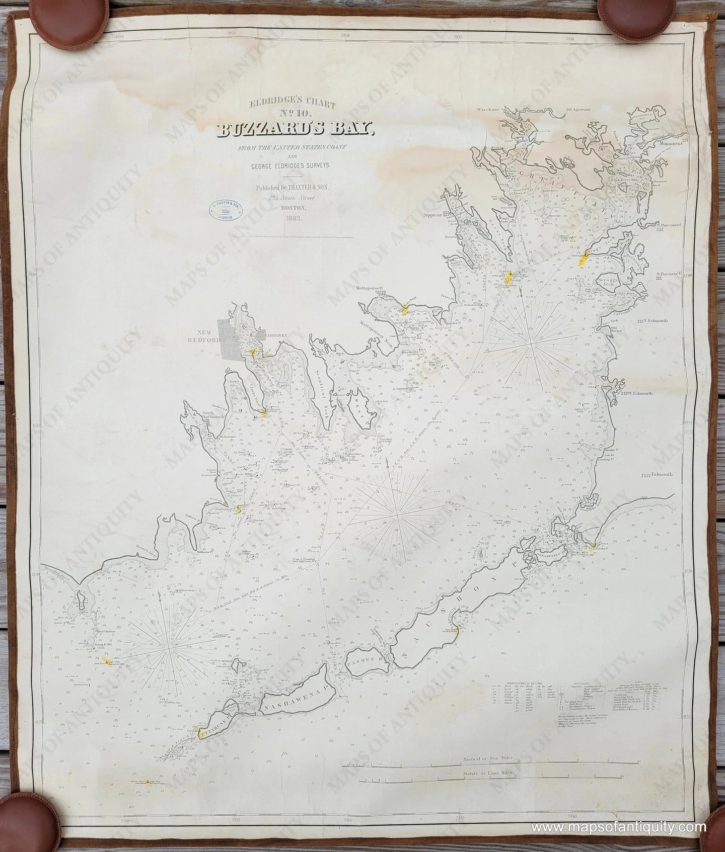 Black-and-White-Antique-Nautical-Chart--Eldridge's-Chart-No.-10-Buzzard's-Bay-**********-US-Massachusetts-Massachusetts-General-1883-George-W.-Eldridge-Maps-Of-Antiquity