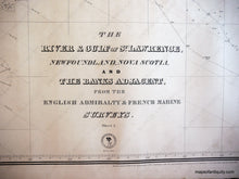 Load image into Gallery viewer, 1870 - Gulf Of St. Lawrence New Foundland Nova Scotia Antique Chart Genuine Nautical
