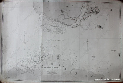 Black-and-White-Antique-Chart-Philippines---Basilan-Channel****-Pacific-Philippines-1870-British-Admiralty-Maps-Of-Antiquity