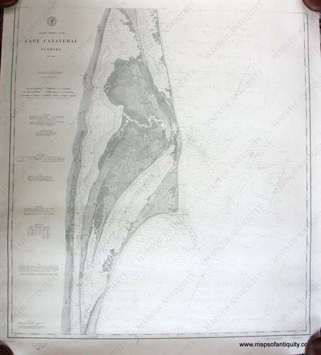 Black-and-White-Antique-Nautical-Chart-Coast-Chart-No.-161-Cape-Canaveral-Florida-United-States-Florida-1883-US-Coast-and-Geodetic-Survey-Maps-Of-Antiquity