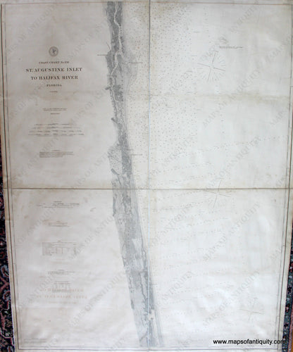 Antique--Nautical-Chart-Coast-Chart-No.-159-St.-Augustine-Inlet-**UNAVAILABLE**-United-States--1882-U.S.-Coast-and-Geodetic-Survey-Maps-Of-Antiquity