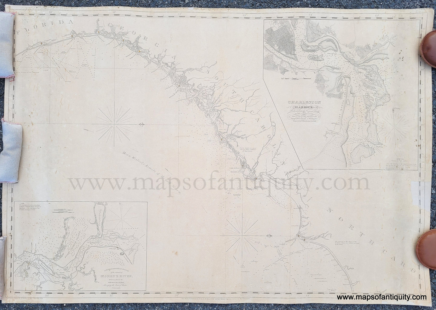 1832 - Cape Fear to St. Augustine Chart - Antique Chart