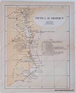 1881 - Lighthouses Of Maryland Virginia And North Carolina Antique Map Genuine Printed-Color
