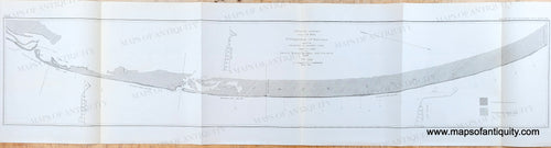 Black and white chart showing the coast of the outer Cape Cod, now largely the National Seashore, with information about coast line erosion from 1889. Covers the area from Pleasant Bay to Highland Light