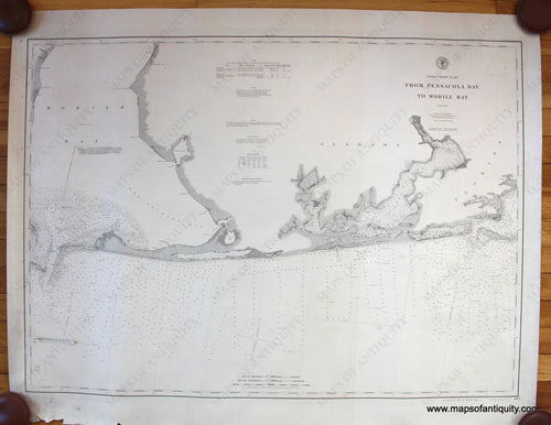 Antique-nautical-chart-map-Coast-Chart-No.-187-from-Pensacola-Bay-to-Mobile-Bay-USC&GS-1892-Florida-Alabama-1800s-19th-century-Maps-of-Antiquity