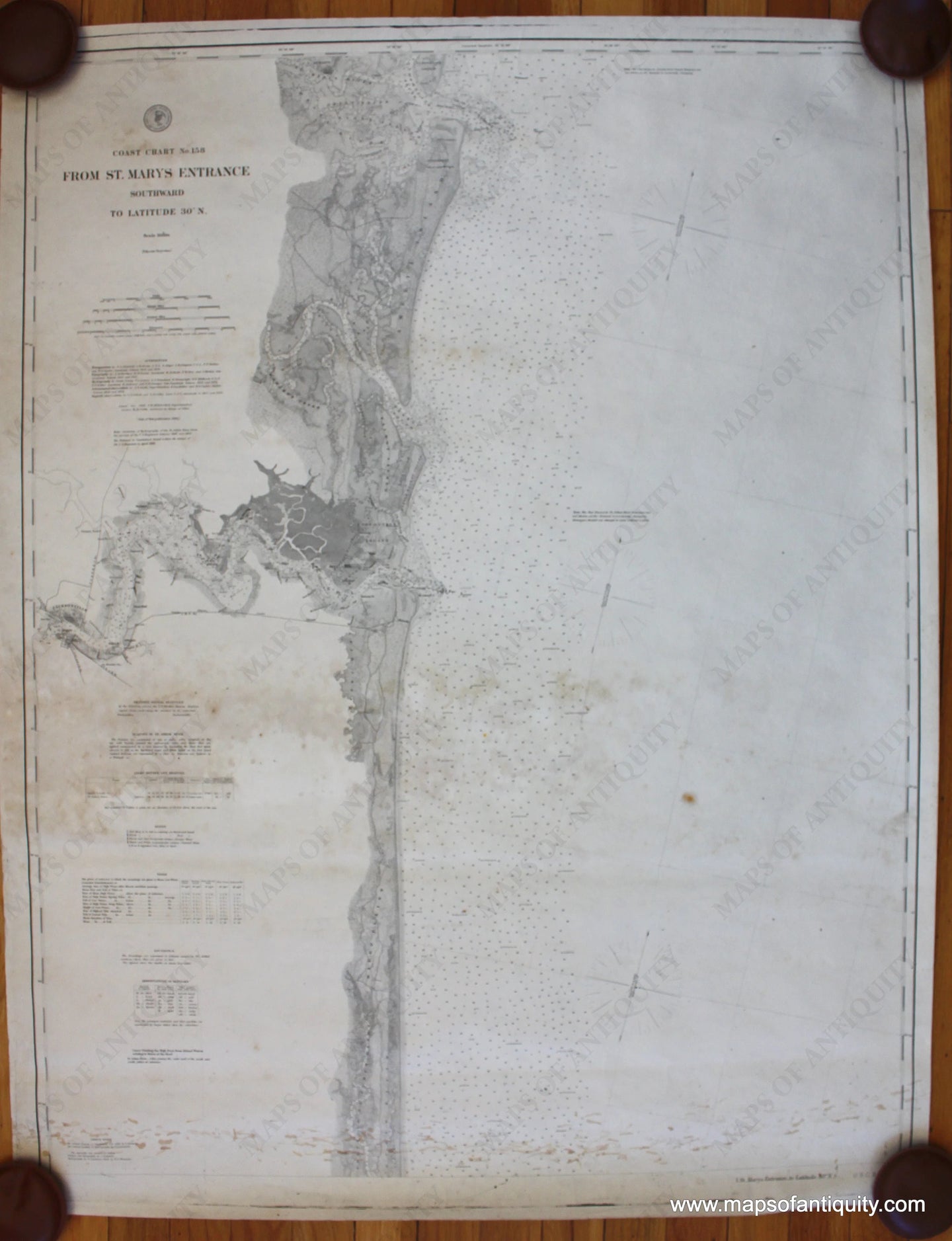 Antique-nautical-chart-restrike-St-Marys-Entrance-Florida-Amelia-Island-Fernandina-Jacksonville-USC&GS-20th-Century-Maps-of-Antiquity